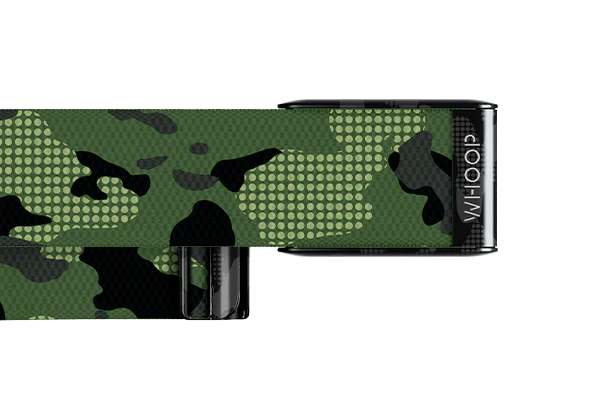 Side view of Jungle Camo SuperKnit Band For whoop