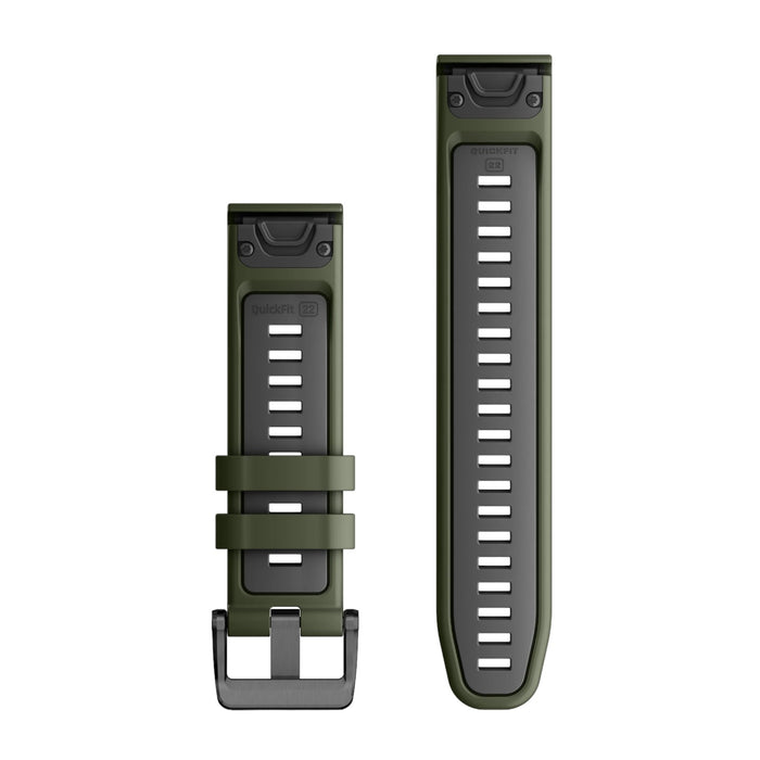 Get Garmin Garmin QuickFit® 22 Watch Bands - Moss / Graphite Silicone in Qatar from TaMiMi Projects