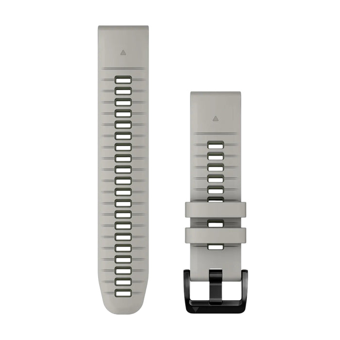 Garmin QuickFit® 22 Watch Bands - Fog Gray / Moss Silicone