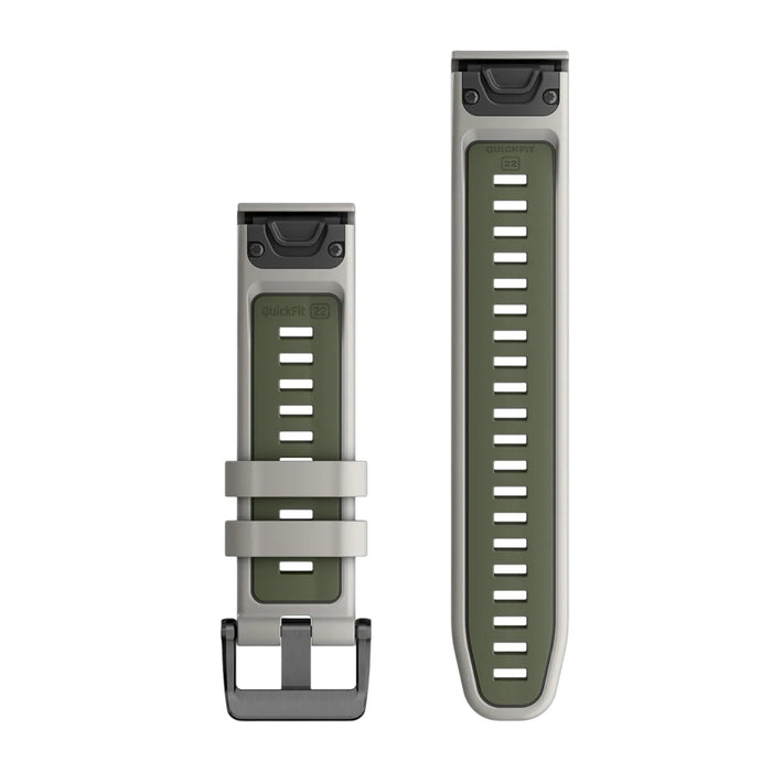 Get Garmin Garmin QuickFit® 22 Watch Bands - Fog Gray / Moss Silicone in Qatar from TaMiMi Projects