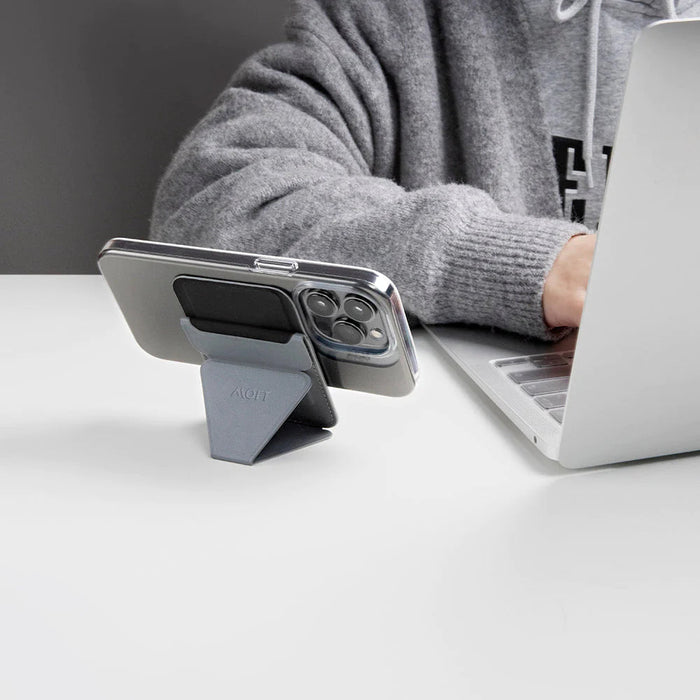 MOFT Snap-On Phone Stand & Wallet - MagSafe - Oxford Blue