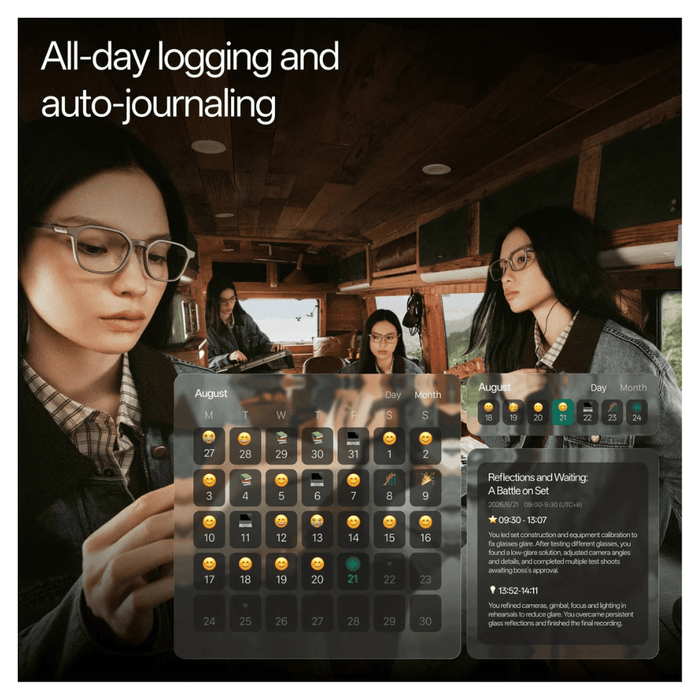 RayNeo iO AI Smart Glasses, Lightweight 33g design with titanium temples for all-day comfort.