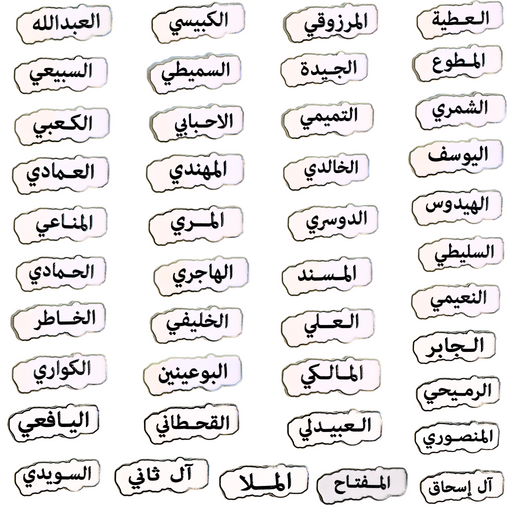 ‫استيكر أسماء عائلات قطر – تصميم معدني مميز من TaMiMi Projects‬