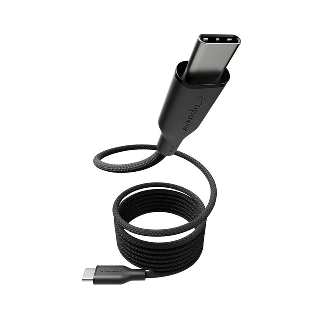 PanzerGlass Magnetic USB-C to USB-C Cable 240W - 1.5m, with a smart magnetic coiling design for easy, tangle-free storage.