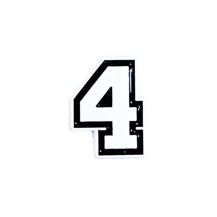  TaMiMi Projects in Qatar varsity number 4 sticker black white