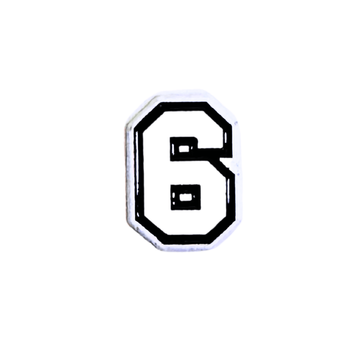  TaMiMi Projects in Qatar varsity number 6 sticker black white