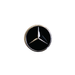 Mercedes-Benz logo metal sticker in glossy black and silver finish – TaMiMi Projects in Qatar.