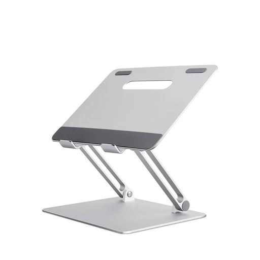 Adjustable aluminum stand for 10-16 inch laptops and iPads, ergonomic, stable - TaMiMi Projects in Qatar.