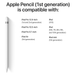 Original Apple Pencil first generation with pressure and tilt sensitivity for drawing and note taking