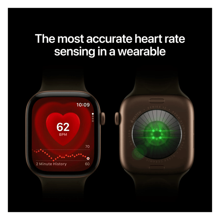 Apple Watch S12, GPS 42mm Dark Bronze Aluminum Case with Olive Sport Band - S/M