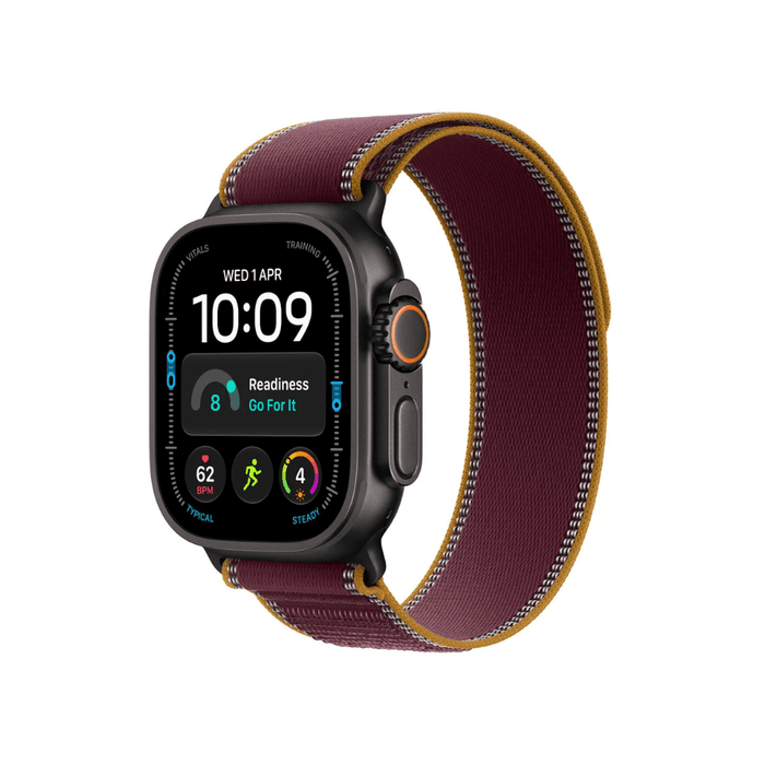 Apple Watch Ultra 4 49mm Black Titanium with Burgundy Trail Loop - TaMiMi Projects Qatar