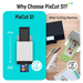 Liene PixCut S1 Photo Sticker Printer & Cutter, 300 × 300 DPI resolution, Bluetooth 5.0 connectivity.