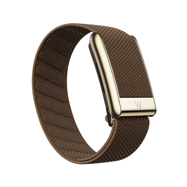 Whoop 5 SuperKnit Luxe Band in Coffee with Gold, TaMiMi Projects Qatar.