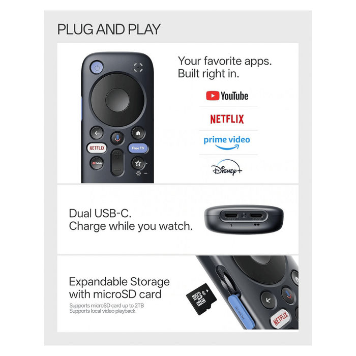 RayNeo Pocket TV Pro - Google TV Streaming Device for AR Glasses