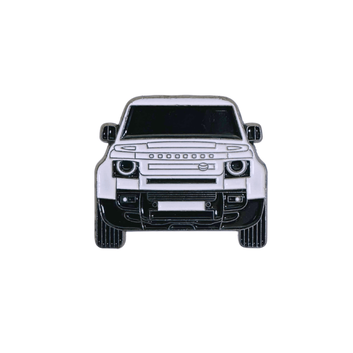 Defender 4x4 metal car sticker with front view design, rugged and stylish – TaMiMi Projects in Qatar.
