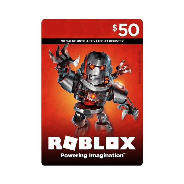 ‫50 دولار: بطاقة هدايا Roblox أمريكية بقيمة 50 دولارًا‬
