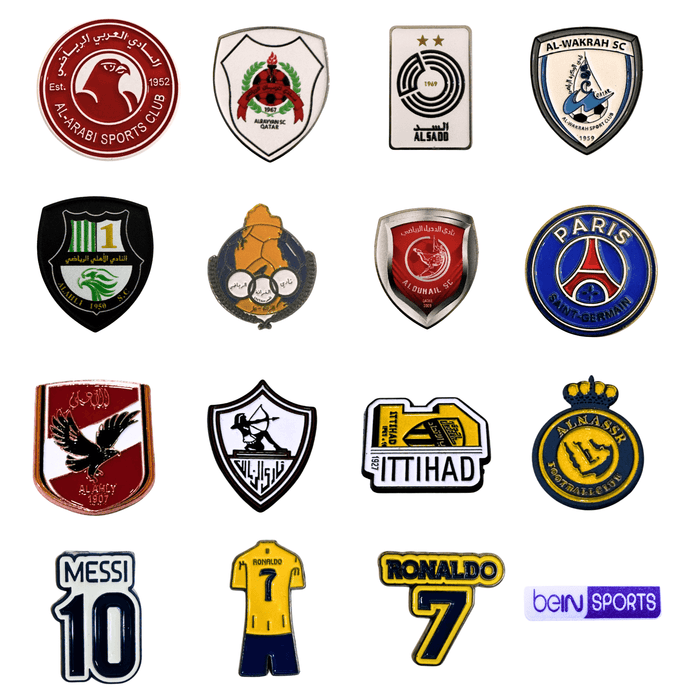Sports Clubs Stickers, Premium 3D metal﻿ sticker, Made from durable metal with fine details, now from TaMiMi Projects in Qatar. 