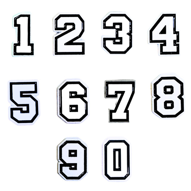 TaMiMi Projects in Qatar varsity number sticker set 0–9 black white