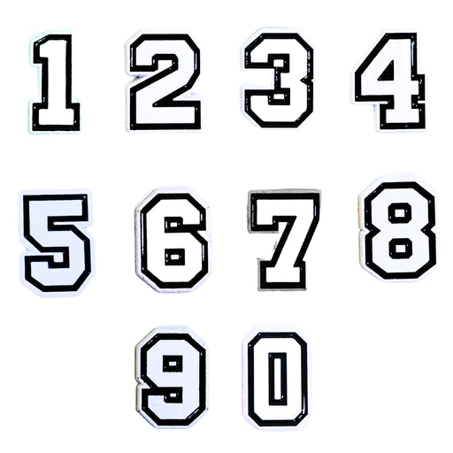 TaMiMi Projects in Qatar varsity number sticker set 0–9 black white