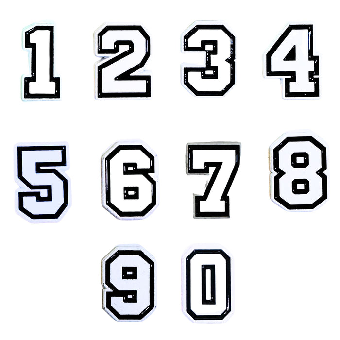 TaMiMi Projects in Qatar varsity number sticker set 0–9 black white