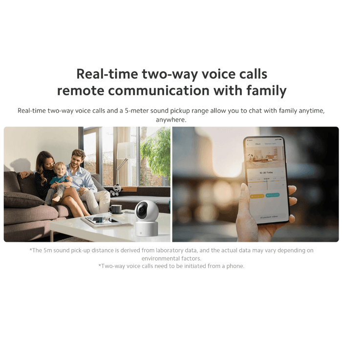 Mi Home Security Camera C301, 2K resolution, 360° view, AI motion detection, night vision, two-way audio, at TaMiMi Projects.