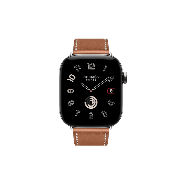 Apple Watch Hermès Single Tour Leather Band 42mm, ‫مصمم لساعات Apple Watch بمقاس 42 مم، ومتوافق مع الهياكل مقاس 40 و41 مم.‬