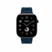 ‫Apple Watch Hermès Series 12 GPS + Cellular مقاس 42 مم بهيكل تيتانيوم فضي وسوار Kilim Bleu De Malte، مع شاشة Sapphire.‬