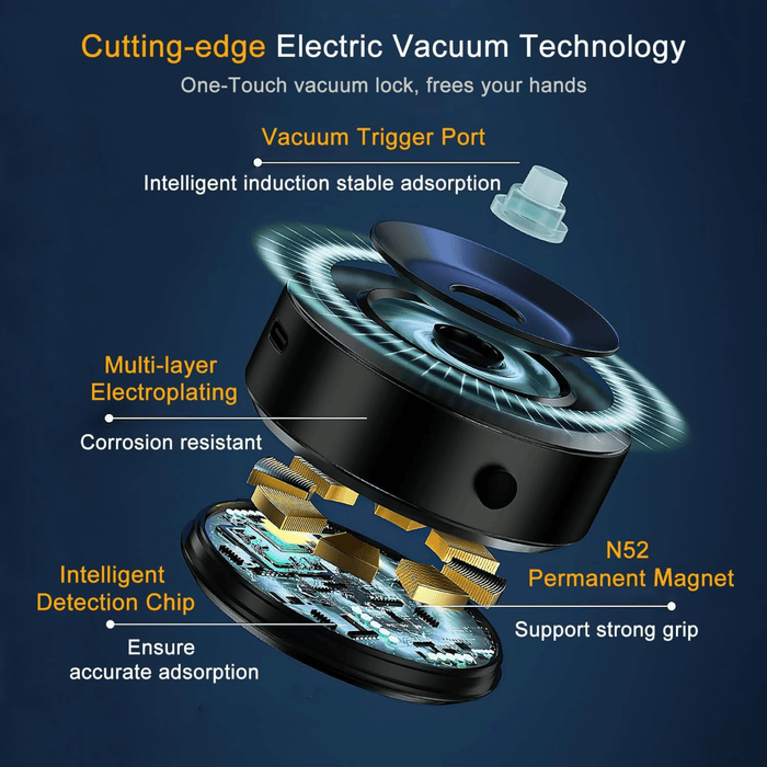 قاعدة هاتف مغناطيسي يعمل بتقنية الشفط