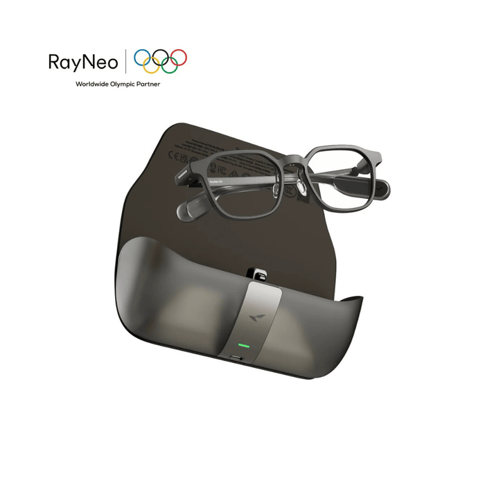 ‫نظارة RayNeo iO الذكية بشاشة شفافة، ترجمة فورية لـ55 لغة، مساعد AI وتسجيل الاجتماعات. من تميمي بروجكتس في قطر.‬