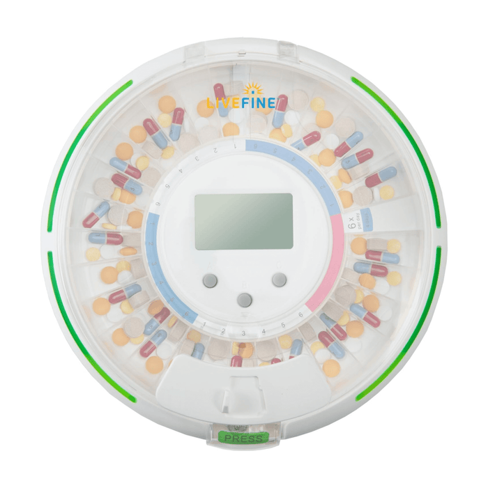 منظم أدوية إلكتروني تلقائي 28 يوم مع قفل أمان – تميمي بروجكتس في قطر