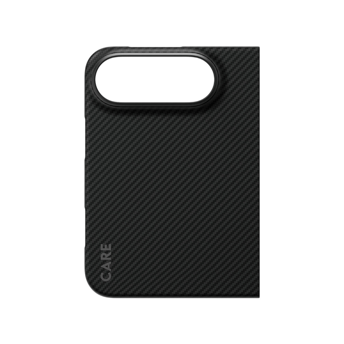 ‫كفر PanzerGlass CARE Discovery لآيفون Duo . مصنوع من ألياف الأراميد، بسُمك 0.9 مم، يدعم MagSafe حماية من الصدمات والخدوش.‬