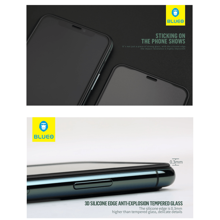 Blueo iPhone 12 Pro / 12 screen protector silicone edge clear TaMiMi Projects Qatar