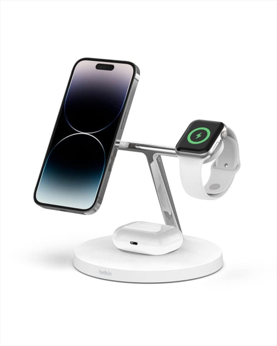 BELKIN BOOST UP Charge Pro 3-IN-1 wireless charger with MagSafe - White