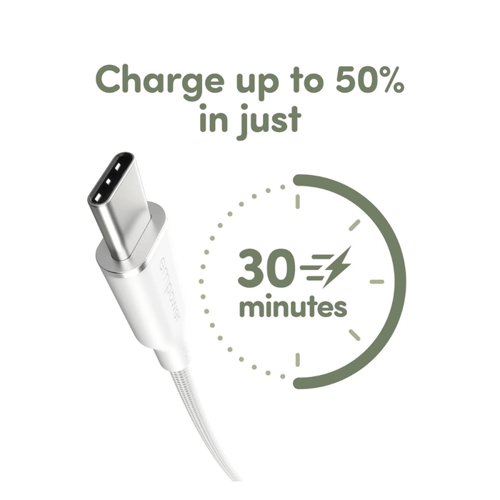 PanzerGlass Magnetic USB-C to USB-C Cable 240W - 1.5m - White