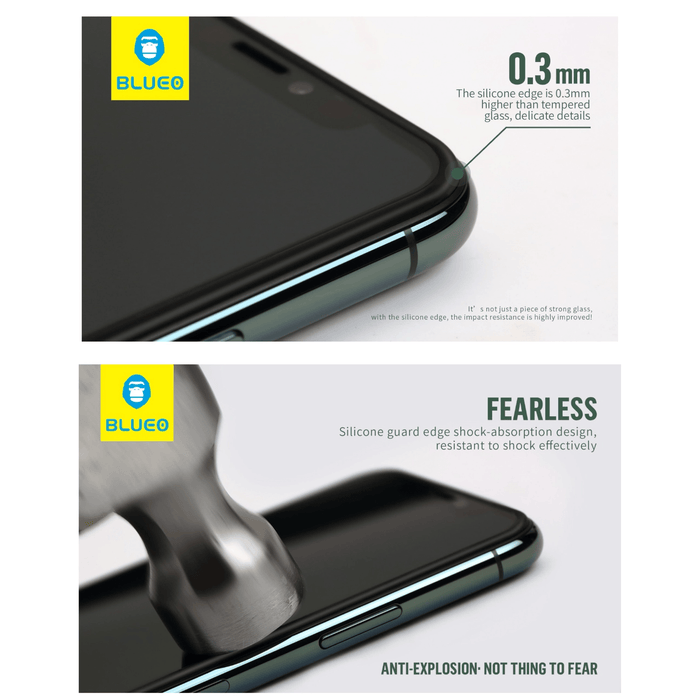 Blueo iPhone 12 Pro / 12 screen protector silicone edge clear TaMiMi Projects Qatar
