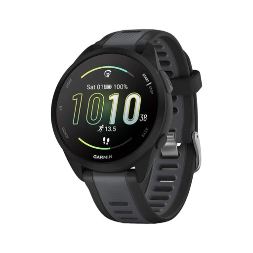 Garmin Forerunner 165 GPS Running Smartwatch in black with AMOLED touchscreen, at TaMiMi Projects in Qatar.
