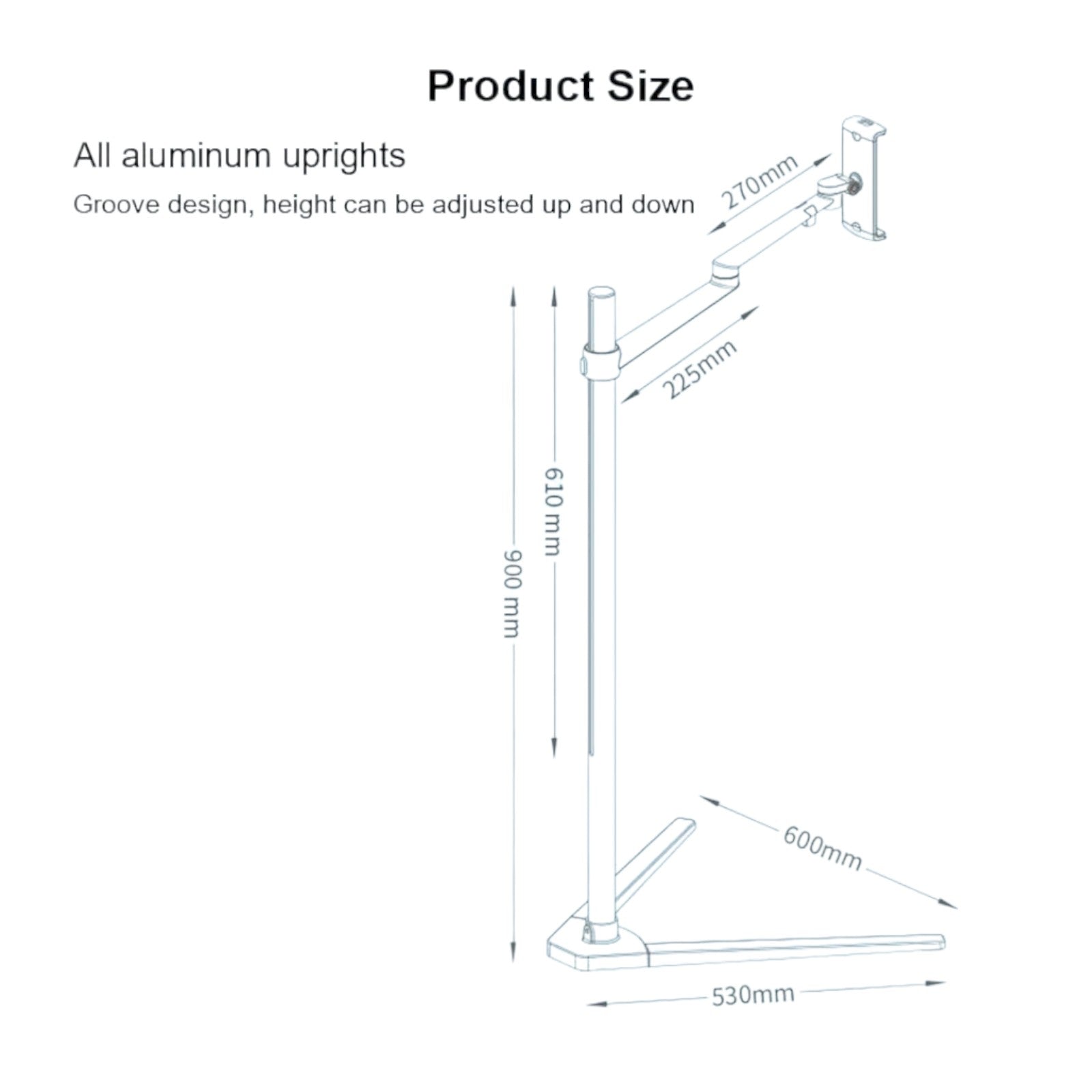 Phone and Tablet Floor Stand - Silver Phone and Tablet Floor Stand - Silver