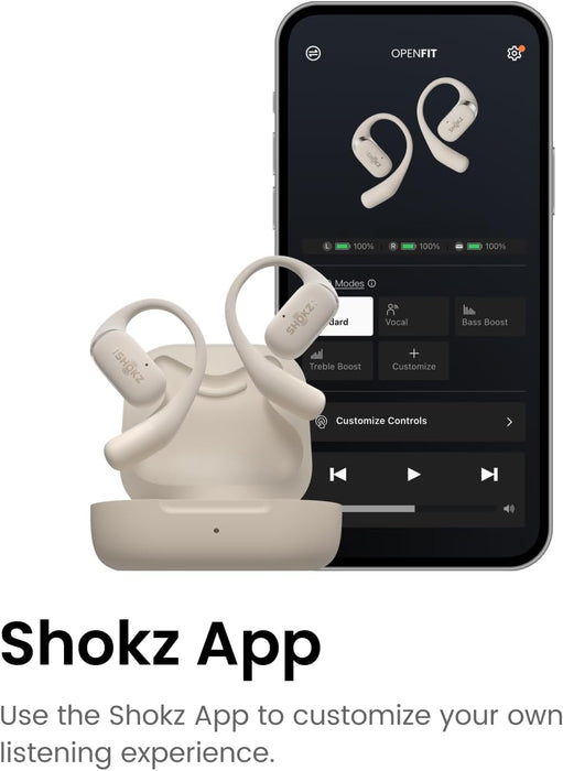 SHOKZ OpenFit Bluetooth Headphones - Beige