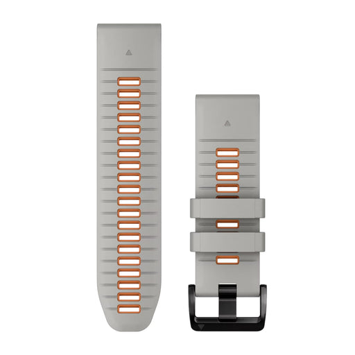 Garmin QuickFit® 26 Watch Bands - Fog Gray / Ember Orange Silicone
