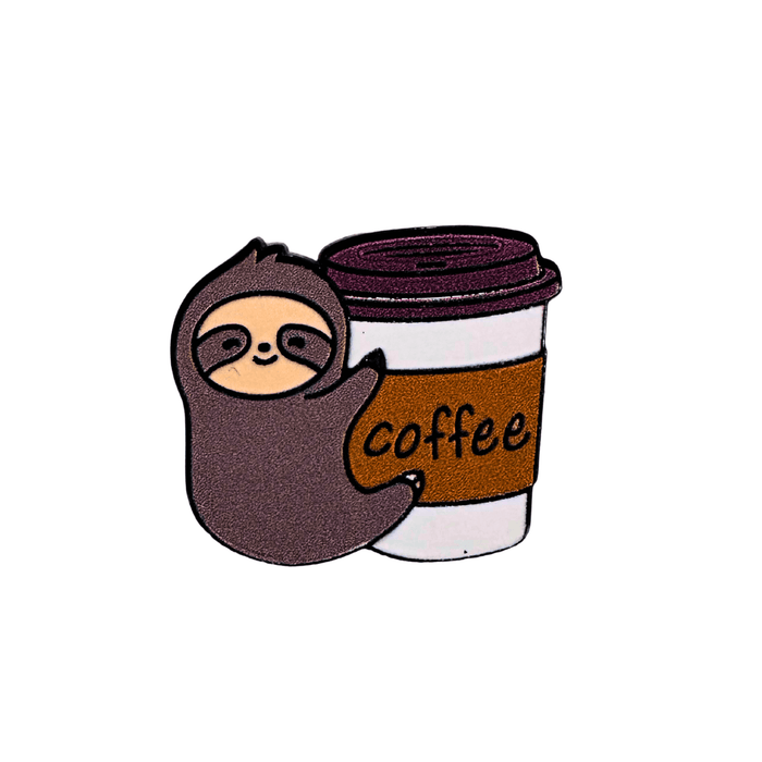 ‫ملصق معدني فاخر ثلاثي الأبعاد ( كسلان مع قهوة )‬ ‫مصنوع من معدن متين بتفاصيل دقيقة‬
 ‫مزود بلصق قوي، من تميمي بروجكتس في قطر.