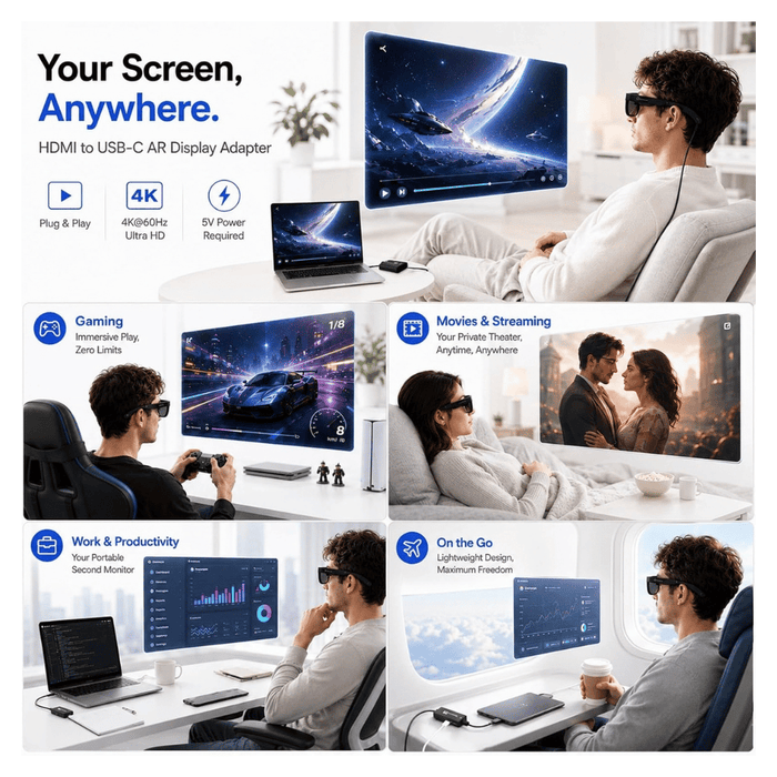 ‫محول عرض من HDMI إلى USB-C لنظارات الواقع المعزز