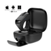 Black D06 Bluetooth ring mouse with touchpad, open charging case and slide-out phone stand