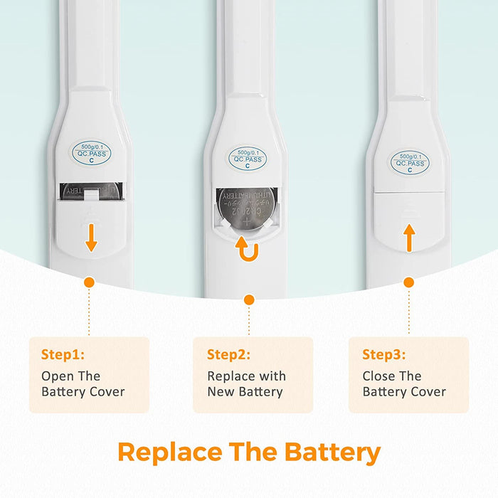 High-precision digital measuring spoon, 0.1g accuracy, available in white and black from TaMiMi Projects Qatar.