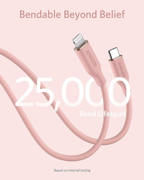 Anker Powerline III Flow USB C to Lightning - 180cm - Pink