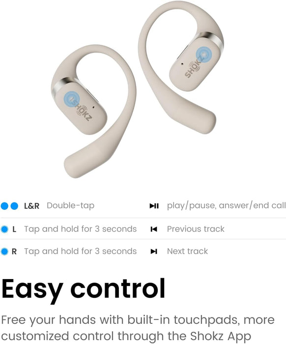 SHOKZ OpenFit Bluetooth Headphones - White