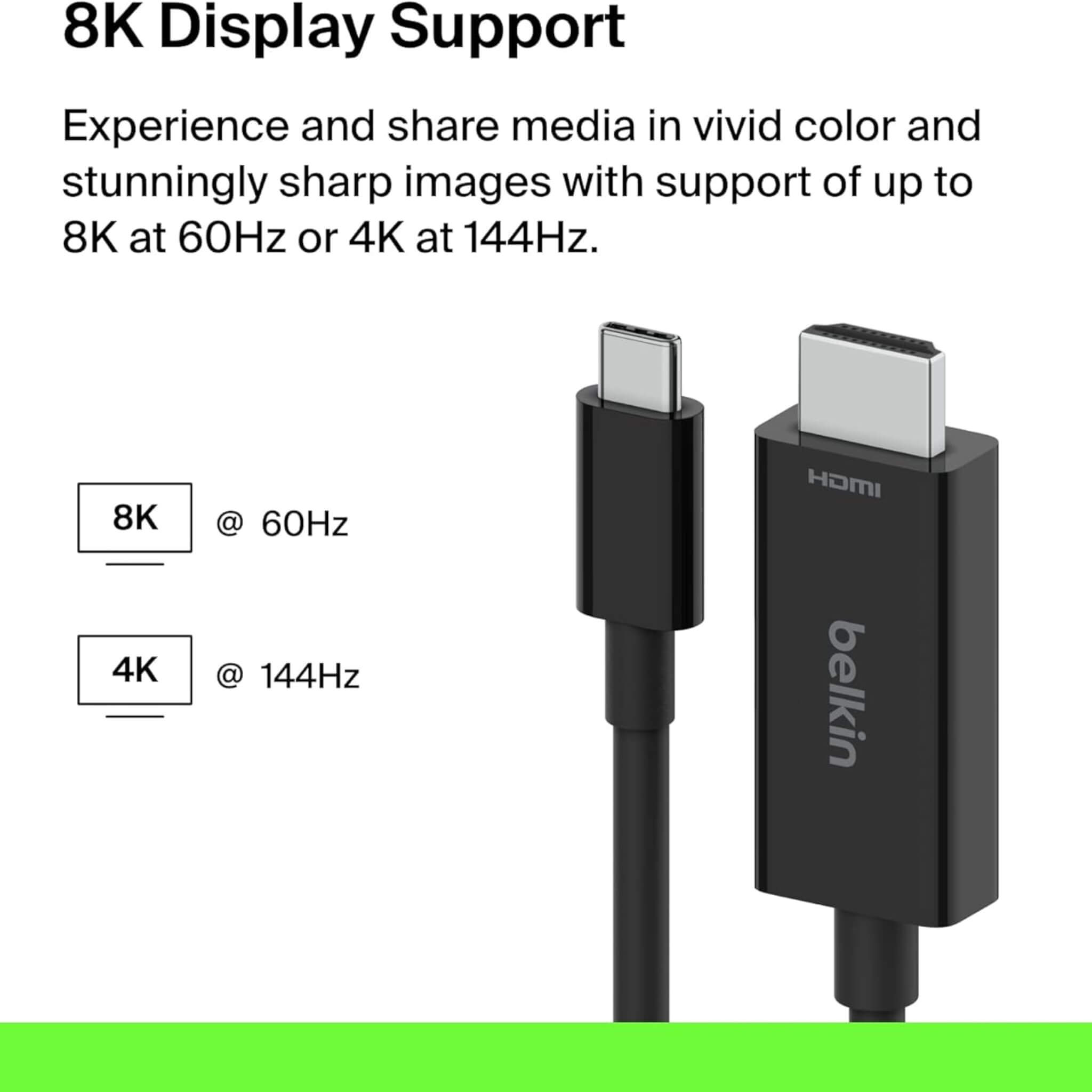 Belkin USB-C to HDMI 2.1 Cable - 2M Belkin USB-C to HDMI 2.1 Cable - 2M
