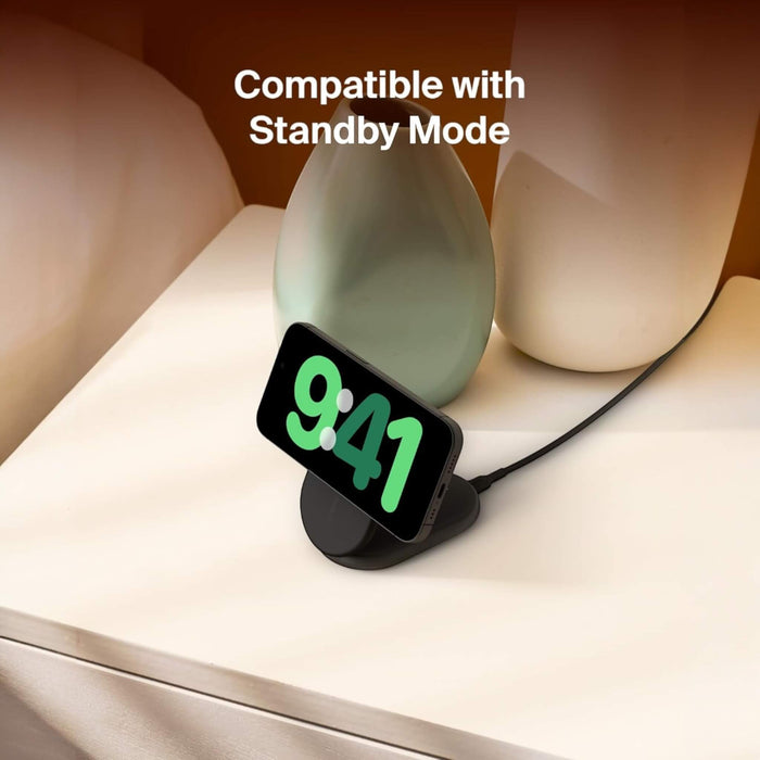 Belkin BoostCharge Qi2 MagSafe Charger, 15W, delivers fast and secure charging, available now from TaMiMi Projects in Qatar.