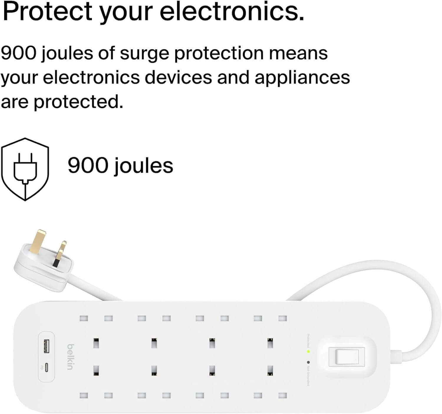 محول بيلكن ٨ مداخل مع منفذ USB و USB-C محول بيلكن ٨ مداخل مع منفذ USB و USB-C