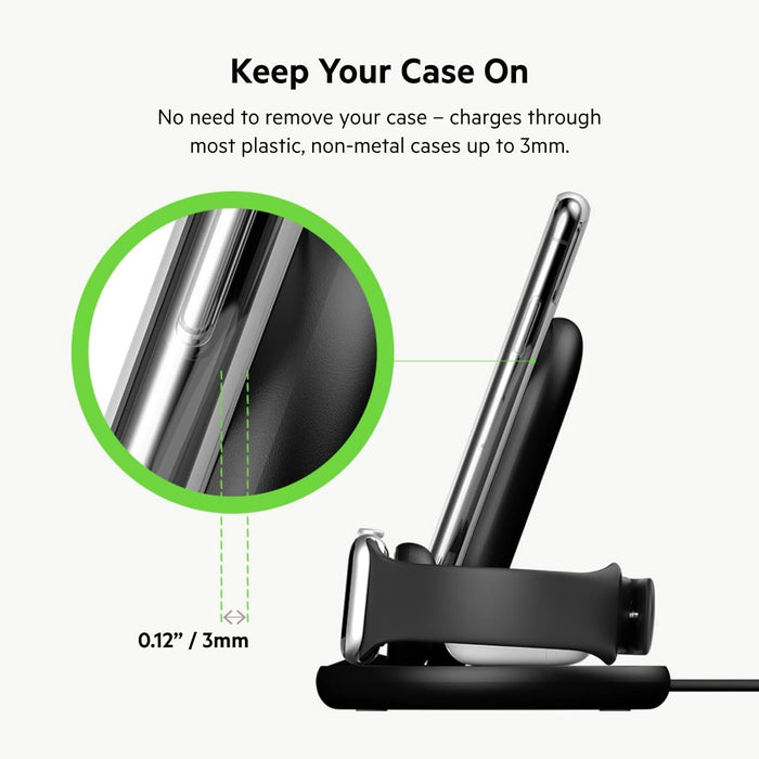 Belkin BOOST↑CHARGE™ 3-in-1 Wireless Charger for Apple Devices - Black