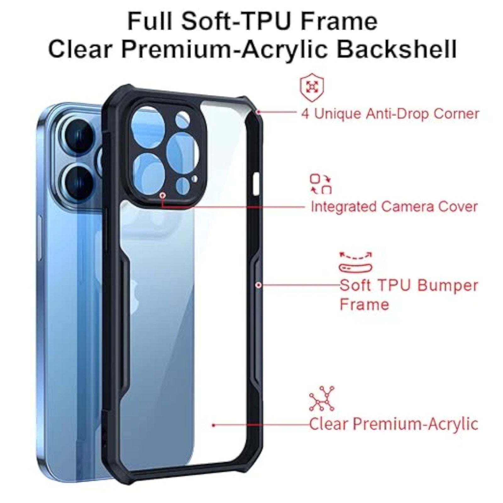 Xundd Case for iPhone 15 Pro Max - Black Xundd Case for iPhone 15 Pro Max - Black